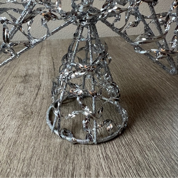 Vintage 9” Silver Shimmer Star Tree Topper Wire Wrapped Estate EUC - Picture 5 of 7